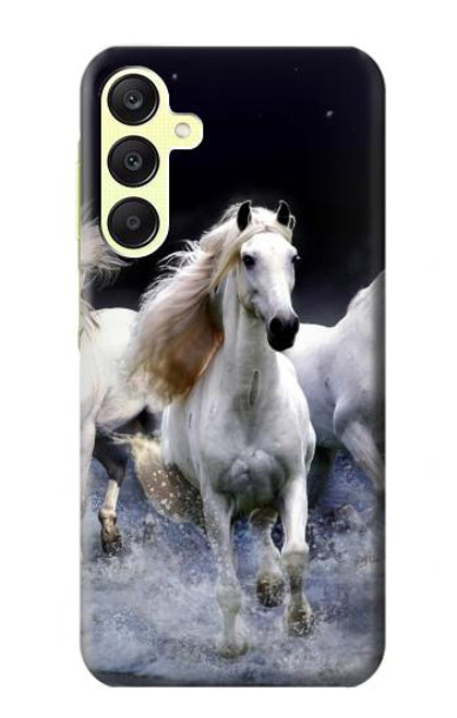 W0246 White Horse Hard Case and Leather Flip Case For Samsung Galaxy A25 5G