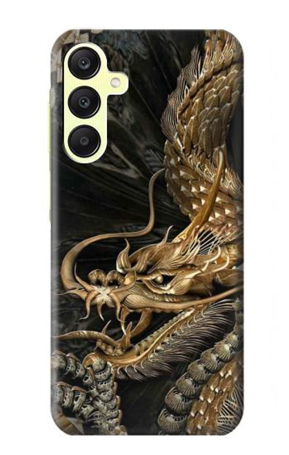 W0426 Gold Dragon Hard Case and Leather Flip Case For Samsung Galaxy A25 5G