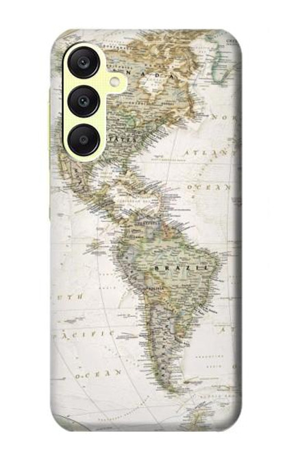 W0604 World Map Hard Case and Leather Flip Case For Samsung Galaxy A25 5G