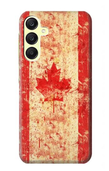 W1603 Canada Flag Old Vintage Hard Case and Leather Flip Case For Samsung Galaxy A25 5G