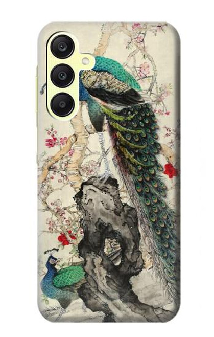 W2086 Peacock Painting Hard Case and Leather Flip Case For Samsung Galaxy A25 5G