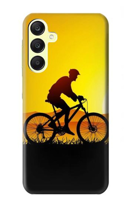 W2385 Bicycle Bike Sunset Hard Case and Leather Flip Case For Samsung Galaxy A25 5G