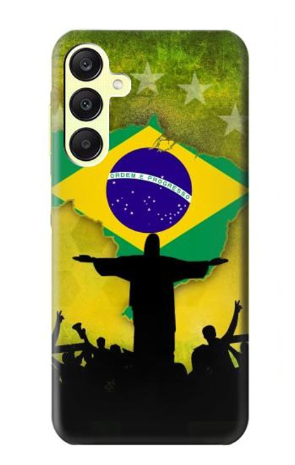 W2981 Brazil Football Soccer Hard Case and Leather Flip Case For Samsung Galaxy A25 5G