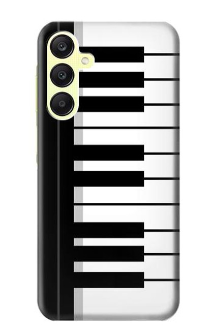 W3078 Black and White Piano Keyboard Hard Case and Leather Flip Case For Samsung Galaxy A25 5G