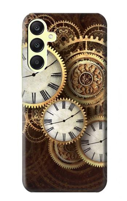 W3172 Gold Clock Live Hard Case and Leather Flip Case For Samsung Galaxy A25 5G