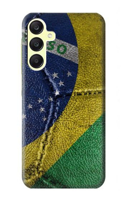 W3297 Brazil Flag Vintage Football Graphic Hard Case and Leather Flip Case For Samsung Galaxy A25 5G