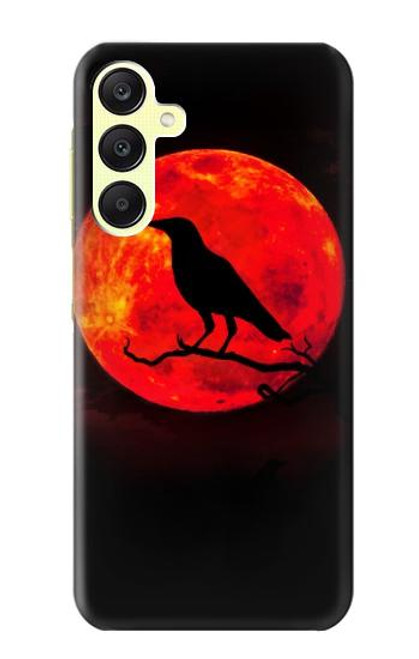 W3328 Crow Red Moon Hard Case and Leather Flip Case For Samsung Galaxy A25 5G