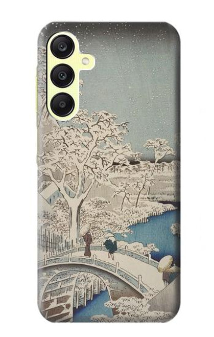 W3350 Utagawa Hiroshige Drum Bridge Yuhi Hill in Meguro Hard Case and Leather Flip Case For Samsung Galaxy A25 5G