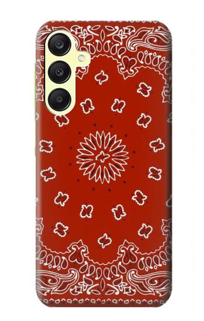 W3355 Bandana Red Pattern Hard Case and Leather Flip Case For Samsung Galaxy A25 5G