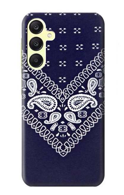 W3357 Navy Blue Bandana Pattern Hard Case and Leather Flip Case For Samsung Galaxy A25 5G