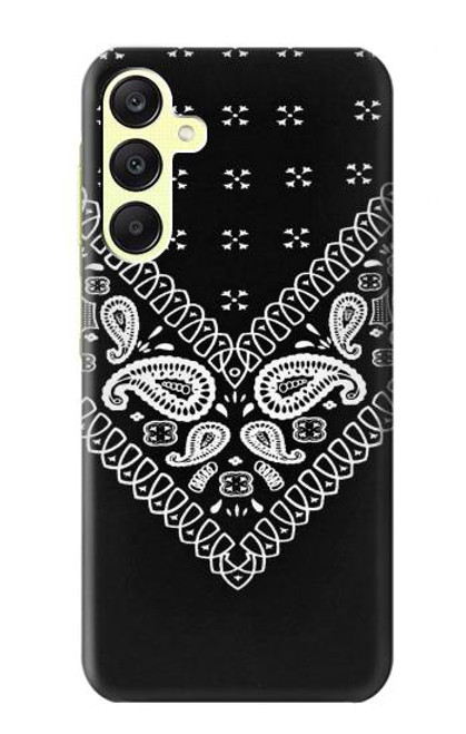 W3363 Bandana Black Pattern Hard Case and Leather Flip Case For Samsung Galaxy A25 5G