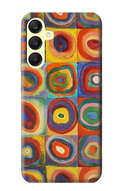 W3409 Squares Concentric Circles Hard Case and Leather Flip Case For Samsung Galaxy A25 5G