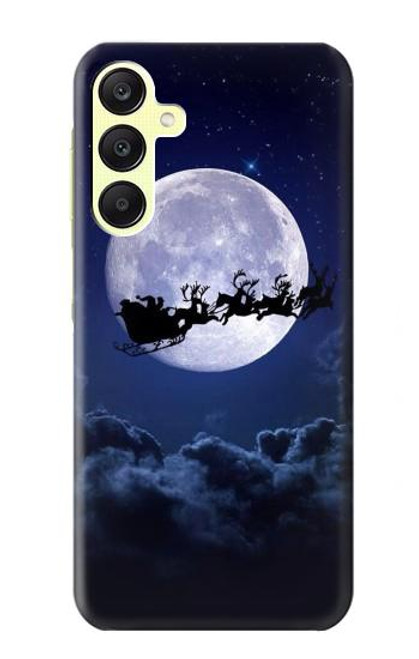 W3508 Xmas Santa Moon Hard Case and Leather Flip Case For Samsung Galaxy A25 5G