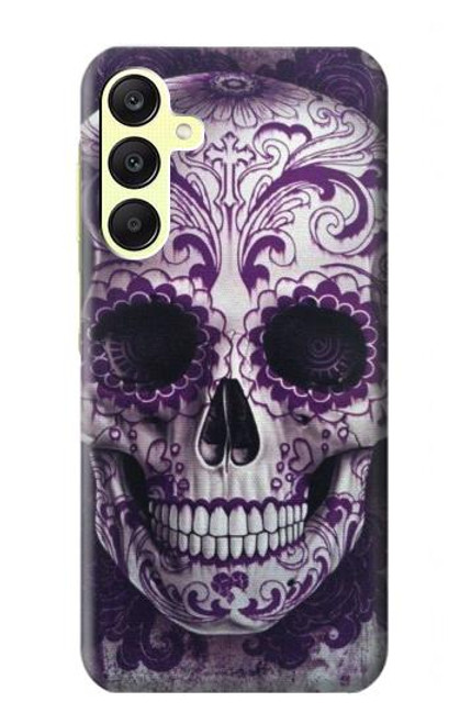 W3582 Purple Sugar Skull Hard Case and Leather Flip Case For Samsung Galaxy A25 5G