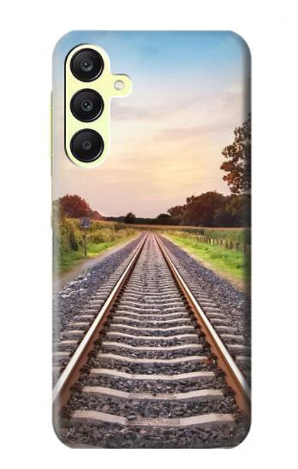 W3866 Railway Straight Train Track Hard Case and Leather Flip Case For Samsung Galaxy A25 5G