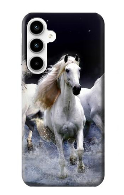 W0246 White Horse Hard Case and Leather Flip Case For Samsung Galaxy A35 5G