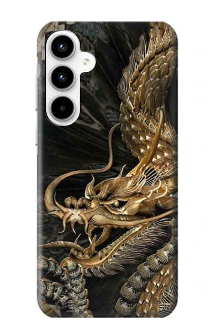 W0426 Gold Dragon Hard Case and Leather Flip Case For Samsung Galaxy A35 5G