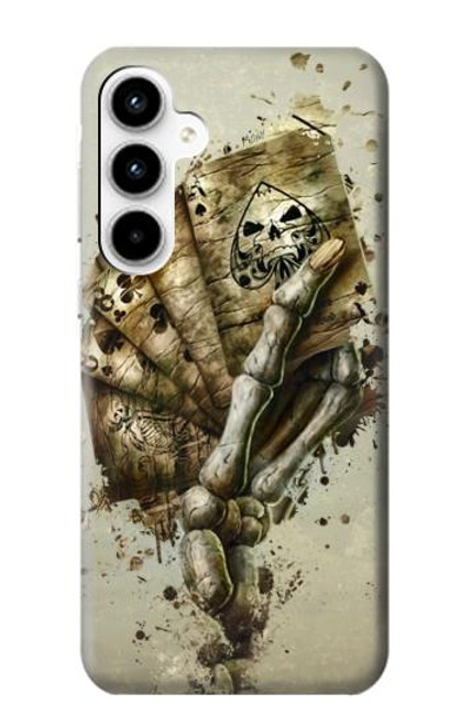 W0550 Skull Card Poker Hard Case and Leather Flip Case For Samsung Galaxy A35 5G