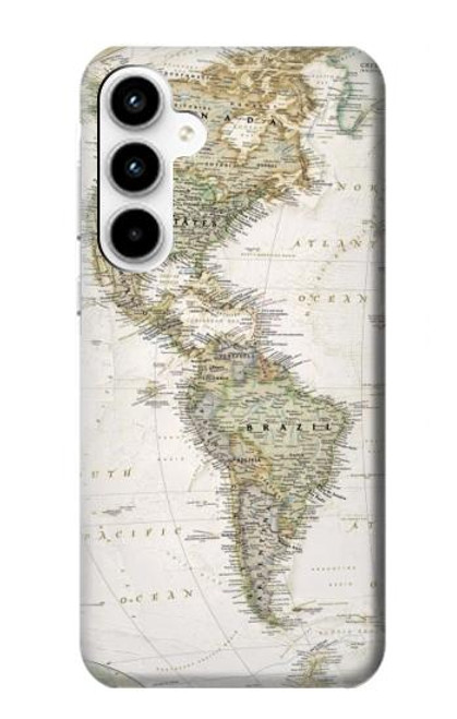 W0604 World Map Hard Case and Leather Flip Case For Samsung Galaxy A35 5G