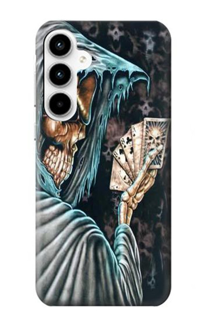 W0748 Grim Reaper Death Poker Hard Case and Leather Flip Case For Samsung Galaxy A35 5G