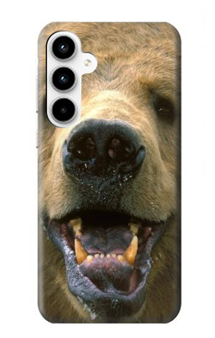 W0840 Grizzly Bear Face Hard Case and Leather Flip Case For Samsung Galaxy A35 5G