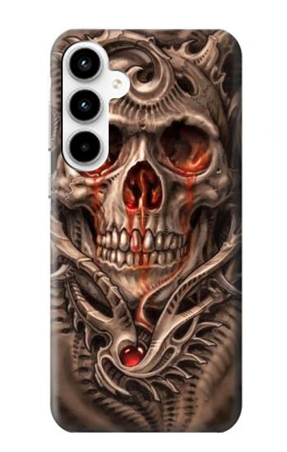 W1675 Skull Blood Tattoo Hard Case and Leather Flip Case For Samsung Galaxy A35 5G