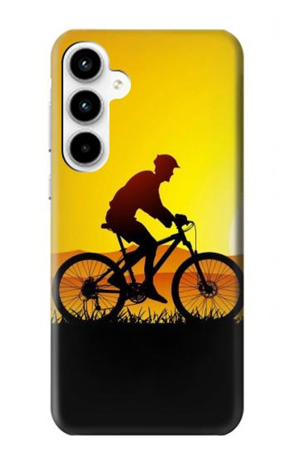 W2385 Bicycle Bike Sunset Hard Case and Leather Flip Case For Samsung Galaxy A35 5G