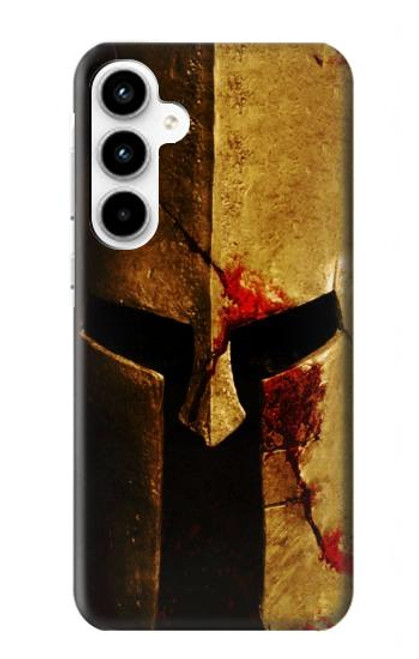 W2439 Warrior Spartan Helmet Hard Case and Leather Flip Case For Samsung Galaxy A35 5G