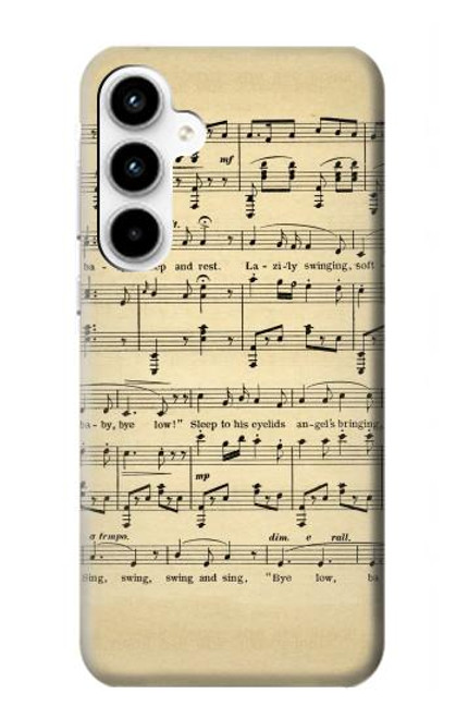 W2504 Vintage Music Sheet Hard Case and Leather Flip Case For Samsung Galaxy A35 5G