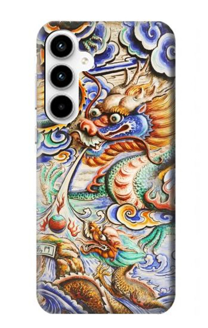 W2584 Traditional Chinese Dragon Art Hard Case and Leather Flip Case For Samsung Galaxy A35 5G