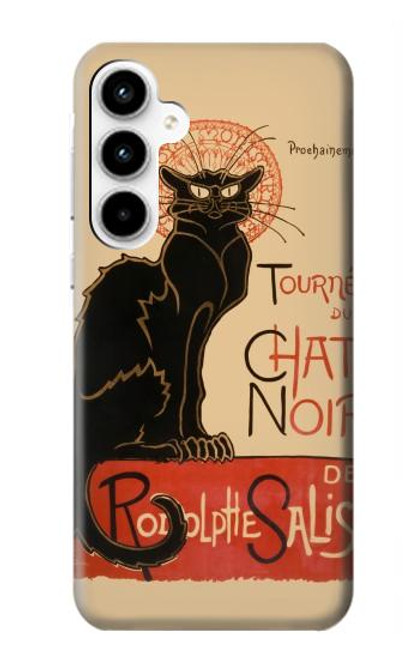 W2739 Chat Noir Black Cat Vintage Hard Case and Leather Flip Case For Samsung Galaxy A35 5G