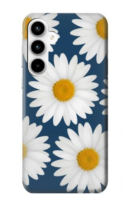 W3009 Daisy Blue Hard Case and Leather Flip Case For Samsung Galaxy A35 5G