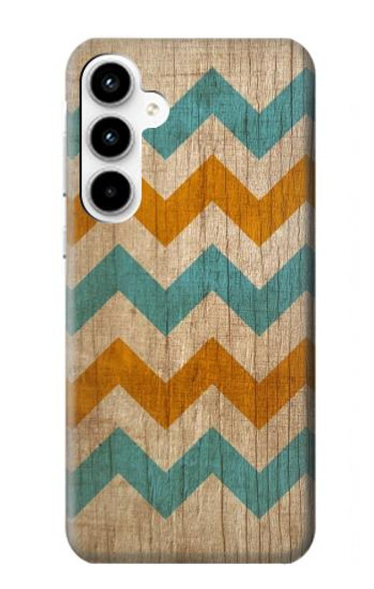 W3033 Vintage Wood Chevron Graphic Printed Hard Case and Leather Flip Case For Samsung Galaxy A35 5G