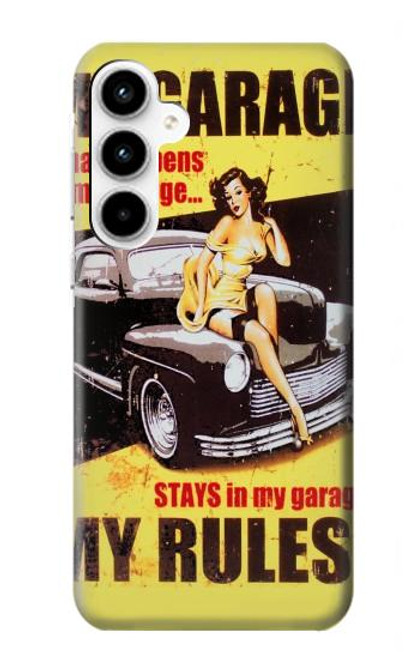 W3198 My Garage Pinup Girl Hard Case and Leather Flip Case For Samsung Galaxy A35 5G