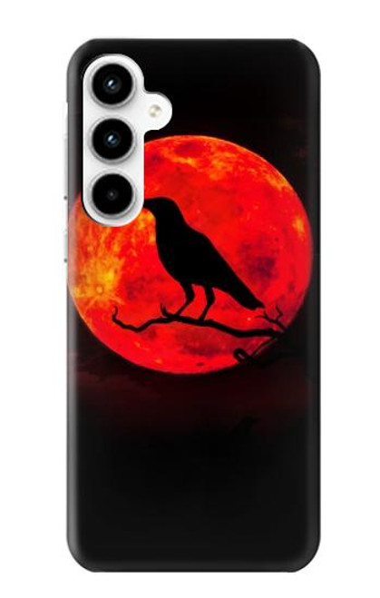 W3328 Crow Red Moon Hard Case and Leather Flip Case For Samsung Galaxy A35 5G