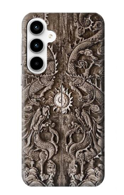 W3395 Dragon Door Hard Case and Leather Flip Case For Samsung Galaxy A35 5G