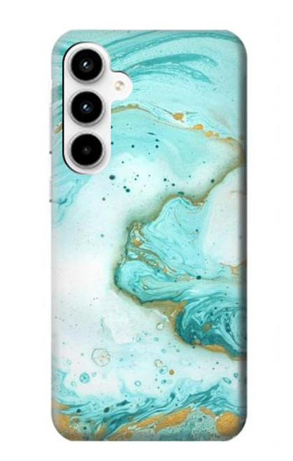 W3399 Green Marble Graphic Print Hard Case and Leather Flip Case For Samsung Galaxy A35 5G