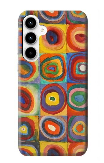 W3409 Squares Concentric Circles Hard Case and Leather Flip Case For Samsung Galaxy A35 5G