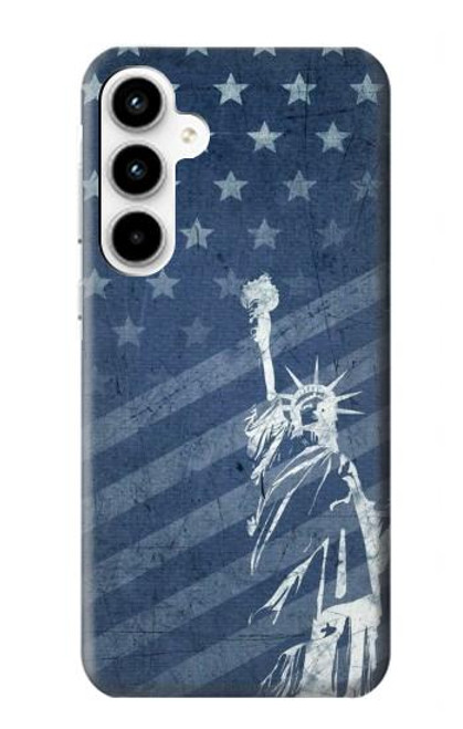 W3450 US Flag Liberty Statue Hard Case and Leather Flip Case For Samsung Galaxy A35 5G