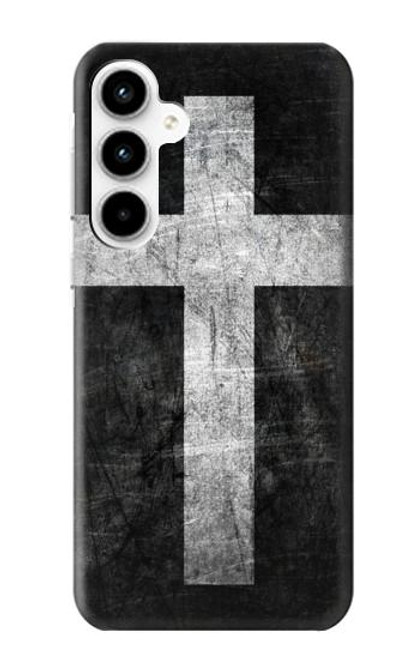 W3491 Christian Cross Hard Case and Leather Flip Case For Samsung Galaxy A35 5G