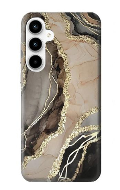 W3700 Marble Gold Graphic Printed Hard Case and Leather Flip Case For Samsung Galaxy A35 5G