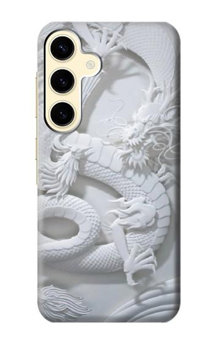 W0386 Dragon Carving Hard Case and Leather Flip Case For Samsung Galaxy S24