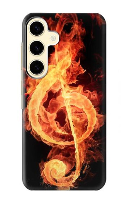 W0493 Music Note Burn Hard Case and Leather Flip Case For Samsung Galaxy S24