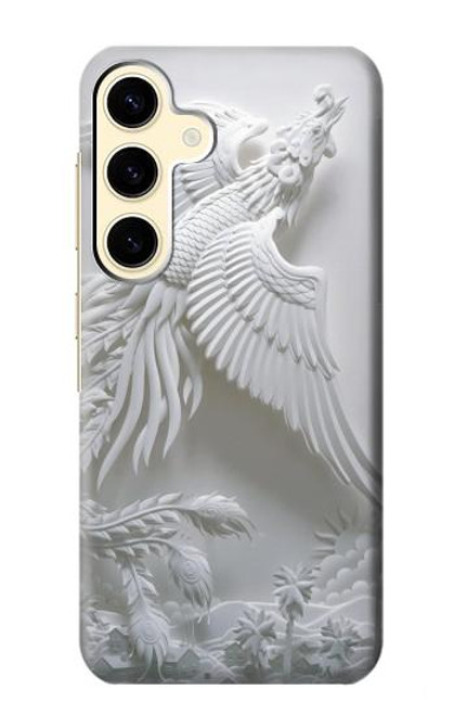 W0516 Phoenix Carving Hard Case and Leather Flip Case For Samsung Galaxy S24