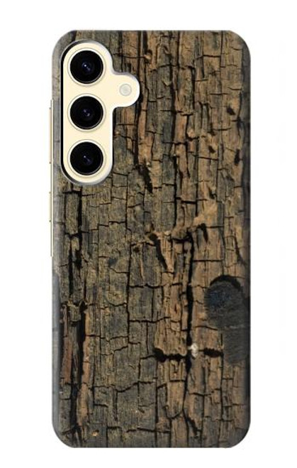 W0598 Wood Graphic Printed Hard Case and Leather Flip Case For Samsung Galaxy S24