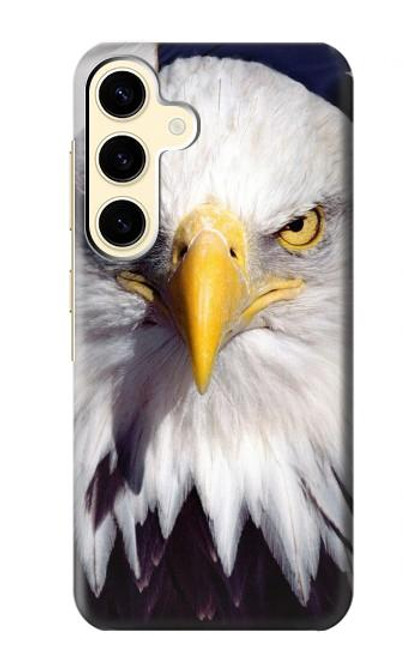 W0854 Eagle American Hard Case and Leather Flip Case For Samsung Galaxy S24