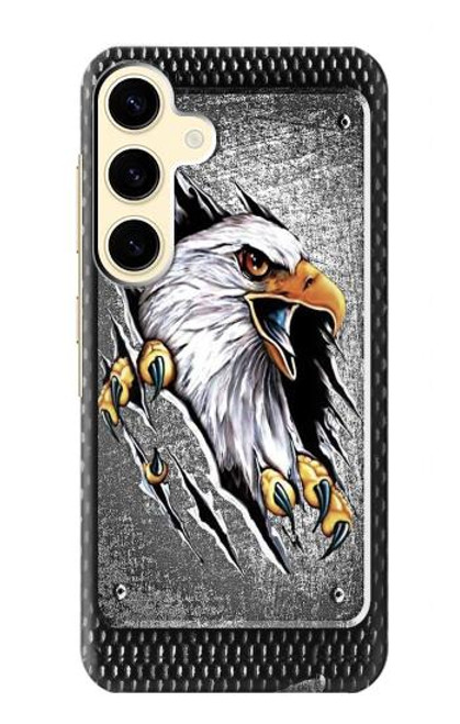 W0855 Eagle Metal Hard Case and Leather Flip Case For Samsung Galaxy S24