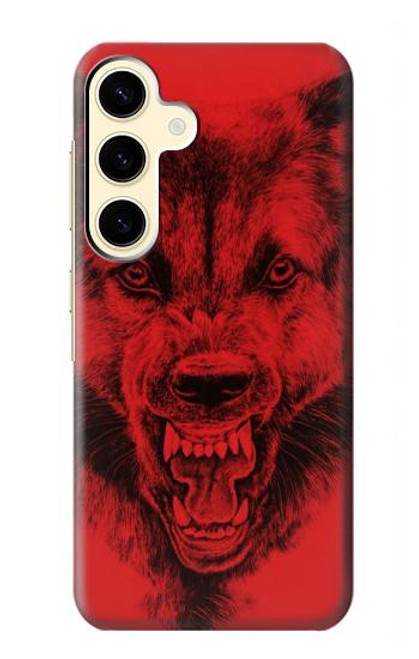 W1090 Red Wolf Hard Case and Leather Flip Case For Samsung Galaxy S24