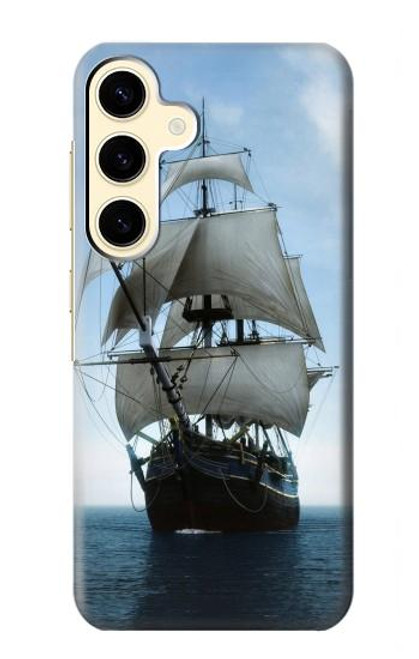 W1096 Sailing Ship in an Ocean Hard Case and Leather Flip Case For Samsung Galaxy S24