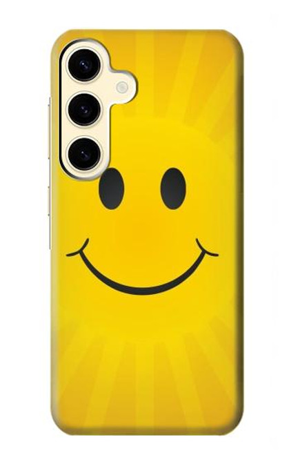 W1146 Yellow Sun Smile Hard Case and Leather Flip Case For Samsung Galaxy S24